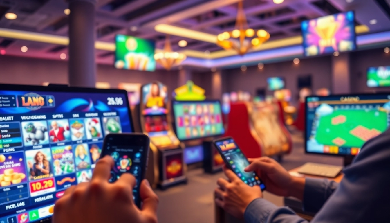 Engaging players interact with the 98winwin.live online gambling platform, showcasing vibrant casino games and a modern interface.