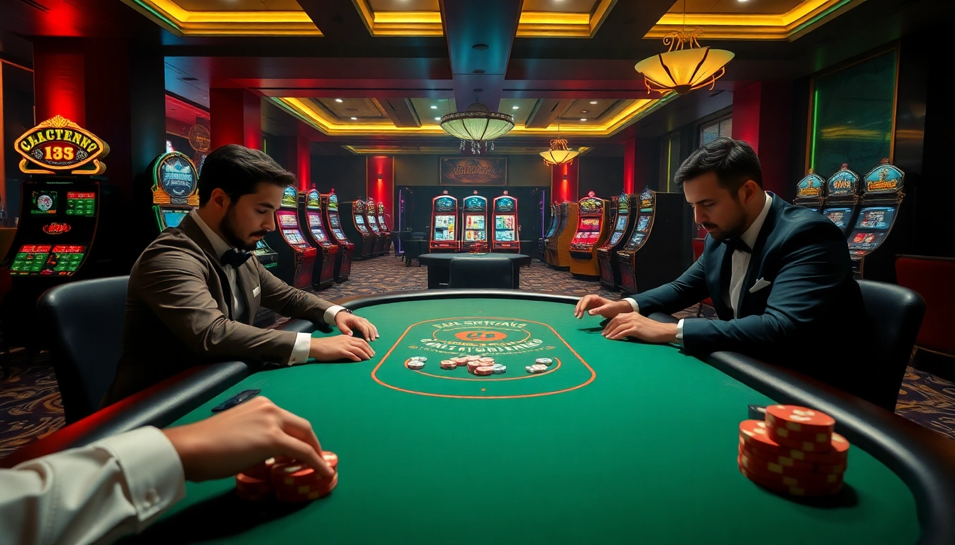 Exciting online casino gaming scene at ev88win.live showcasing poker players.